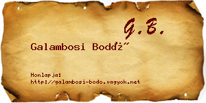 Galambosi Bodó névjegykártya
